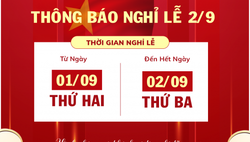Thông báo nghỉ lễ Quốc Khánh 2/9